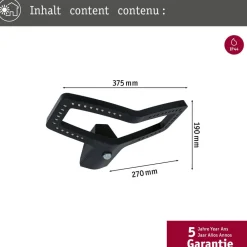 Væglampe Med Sensor ^ Paulmann Smart væglampe Alara, CCT, antracit IP44