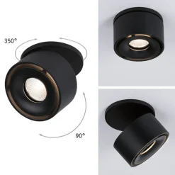Indbygningsspots ^ Paulmann Spircle LED indbygningslampe, mat sort