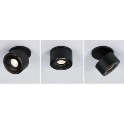 Indbygningsspots ^ Paulmann Spircle LED indbygningslampe, mat sort