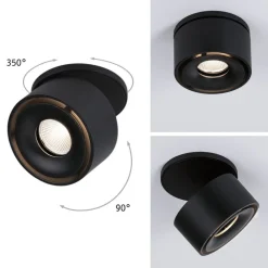 Indbygningsspots ^ Paulmann Spircle LED indbygningslampe, mat sort