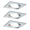 Paulmann Loftlamper|Indbygningsspots > 3 spot Nova kantet, drejelig/dæmpbar, aluminium