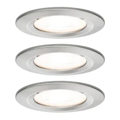 Paulmann Loftlamper|Indbygningsspots > 3 spot Nova rund, IP44, dæmpbar, jern