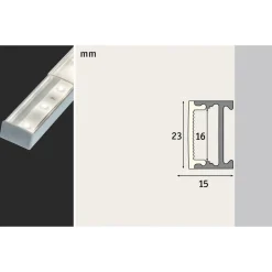 Dekorationsbelysning|Led Strips ^ Paulmann Square Profil alu satineret diffusor, 1 m