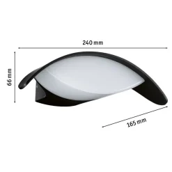 Væglamper ^ Paulmann udendørs LED-væglampe Mesana, antracit 24 cm aluminium IP44