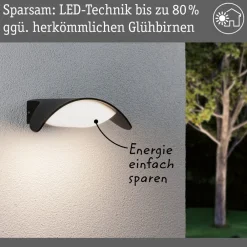 Væglamper ^ Paulmann udendørs LED-væglampe Mesana, antracit 24 cm aluminium IP44