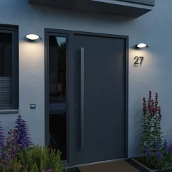 Væglamper ^ Paulmann udendørs LED-væglampe Mesana, antracit 24 cm aluminium IP44