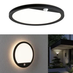 Paulmann Væglampe Med Sensor|Væglamper > udendørs LED-væglampe Lamina, sort, sensor, IP44