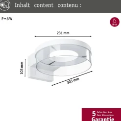 Paulmann Væglampe Med Sensor > udendørs LED-væglampe Capera hvidt metal IP44