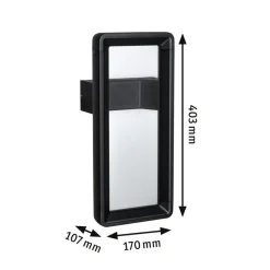 Paulmann Væglampe Med Sensor > udendørs LED-væglampe Reana, antracit IP44