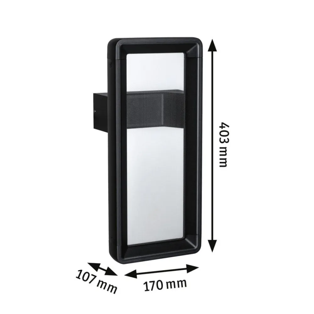 Paulmann Væglampe Med Sensor > udendørs LED-væglampe Reana, antracit IP44