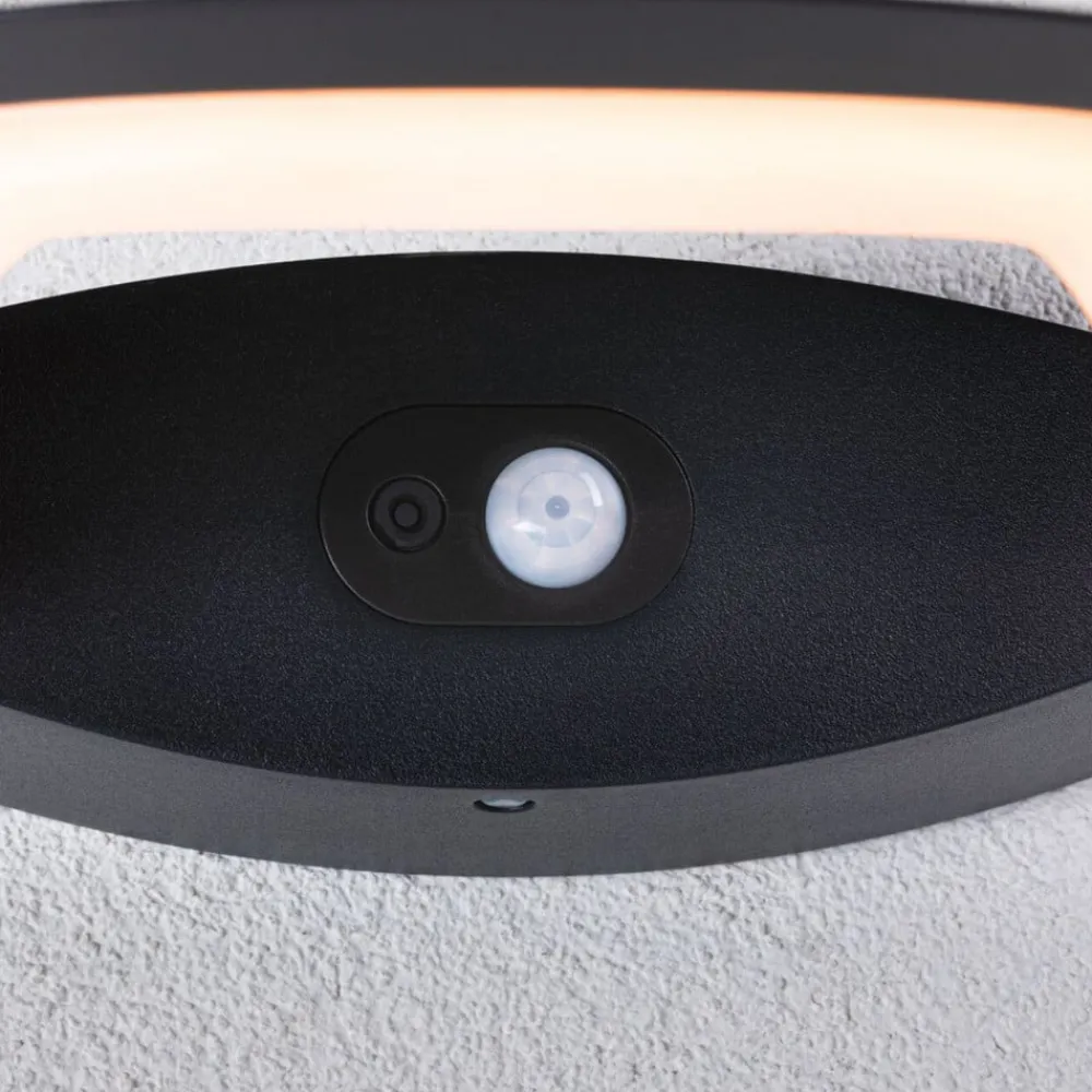 Væglampe Med Sensor ^ Paulmann udendørs LED-væglampe Akena, 2.200 K, antracit