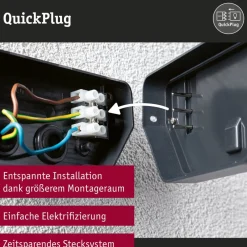 Væglampe Med Sensor ^ Paulmann udendørs LED-væglampe Akena, 2.200 K, antracit