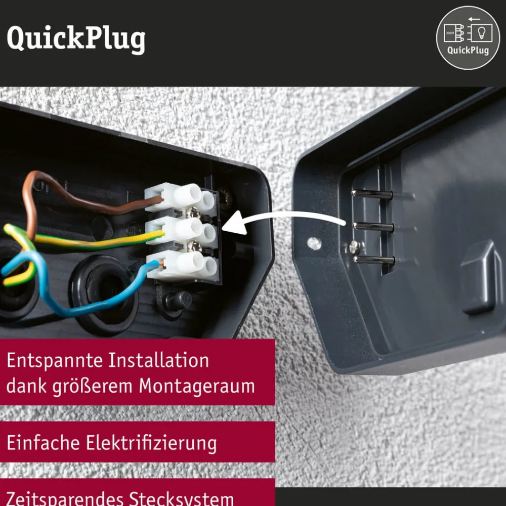Væglampe Med Sensor ^ Paulmann udendørs LED-væglampe Akena, 2.200 K, antracit