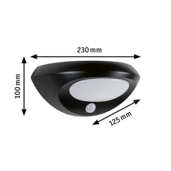 Solcelle Lampe Med Sensor|Væglampe Med Sensor ^ Paulmann udendørs LED-væglampe Sorova, sensor, antracit