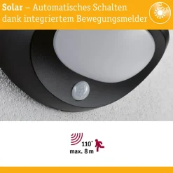Solcelle Lampe Med Sensor|Væglampe Med Sensor ^ Paulmann udendørs LED-væglampe Sorova, sensor, antracit