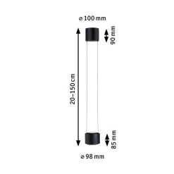 Skinnesystem ^ Paulmann URail Aldan LED-pendellampe, sort