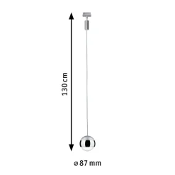 Skinnesystem ^ Paulmann URail Capsule II LED-pendel i krom