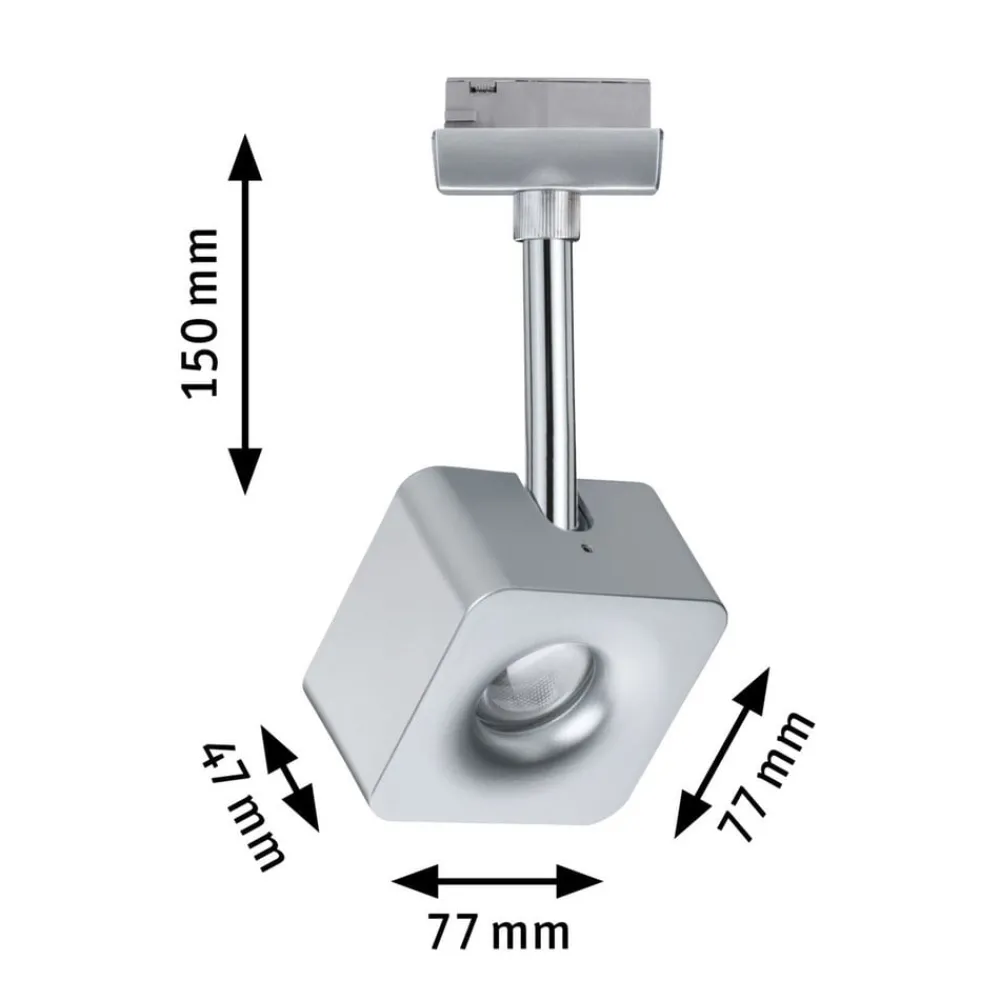 Skinnesystem ^ Paulmann URail Cube LED-spot, dæmpes 2.700 K krom