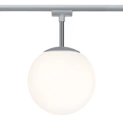 Paulmann Skinnesystem > URail Globe kuglelampe i krom, opalglas