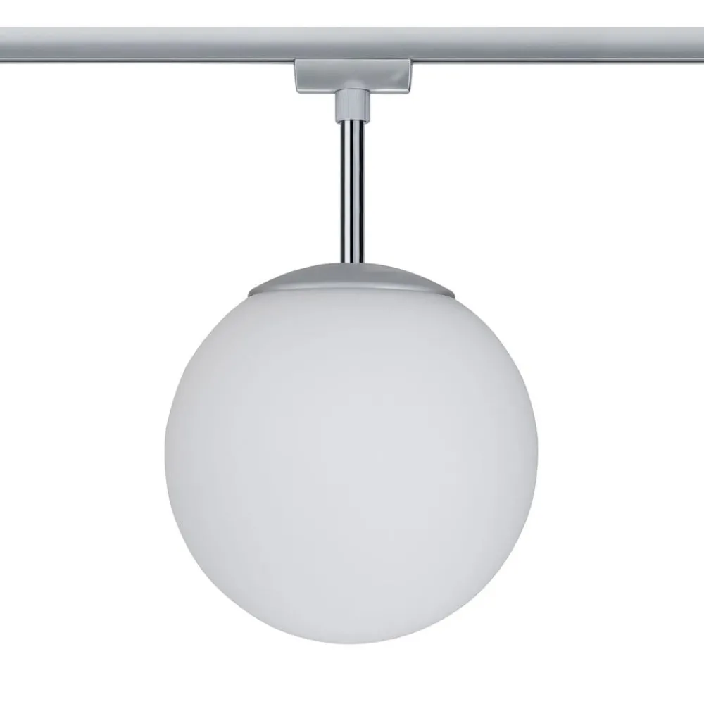 Paulmann Skinnesystem > URail Globe kuglelampe i krom, opalglas