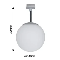 Paulmann Skinnesystem > URail Globe kuglelampe i krom, opalglas