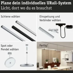 Paulmann Skinnesystem > URail Hildor LED-pendel krom 4000 K