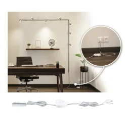 Paulmann Skinnesystem > URail indførelseskabel/afbryder, krom mat, 2,4 m
