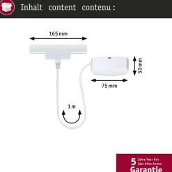 Paulmann Skinnesystem > URail kabelføring ZigBee 1 m, signalhvid