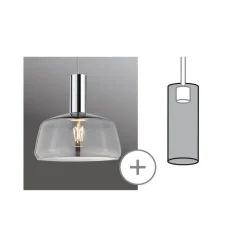 Paulmann Skinnesystem > URail lampeskærm Neila 2Easy, Ø 23 cm, røget glas