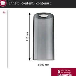 Paulmann Skinnesystem > URail lampeskærm Raja 2Easy, røget glas Ø 10 cm