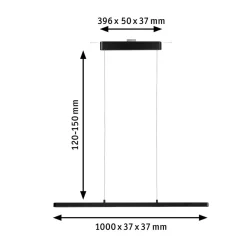 Paulmann Skinnesystem > URail Lento LED-pendel, mat sort