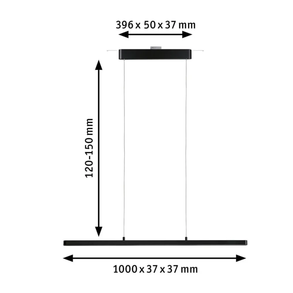 Paulmann Skinnesystem > URail Lento LED-pendel, mat sort