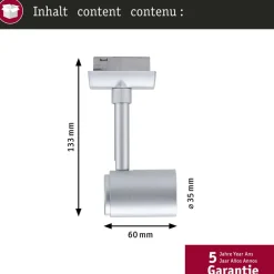 Skinnesystem ^ Paulmann URail skinnespot Runa, mat krom, GU10