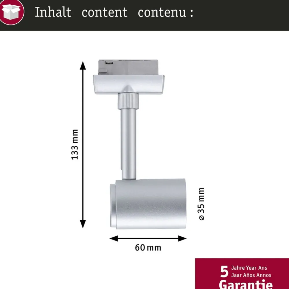 Skinnesystem ^ Paulmann URail skinnespot Runa, mat krom, GU10