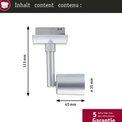 Paulmann Skinnesystem > URail skinnespot Salt, krom mat, GU10