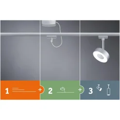 Arbejdsrum/Kontor|Skinnesystem ^ Paulmann URail Spot Blossom mat krom, satinglas
