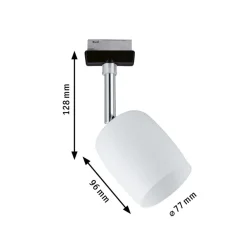 Paulmann Skinnesystem > URail Spot Blossom sort, satineret glas
