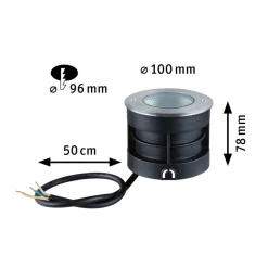 Nedgravet Udebelysning ^ Paulmann Vanea LED indbygget gulvlampe IP67, Ø 10cm