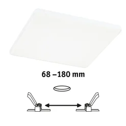 Paulmann Loftlamper|Indbygningsspots > Veluna Edge IP44 4000K dimm 20x20cm