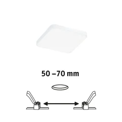 Indbygningsspots|Loftlamper ^ Paulmann Veluna Edge LED indbygget IP44 4000K 9x9cm
