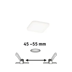 Paulmann Loftlamper|Indbygningsspots > Veluna LED 4.000 K 7,5x7,5