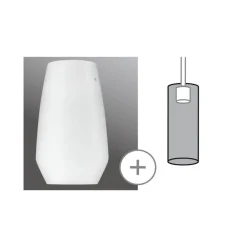 Skinnesystem ^ Paulmann Vento lampeskærm, hvid, Ø 17 cm, glas