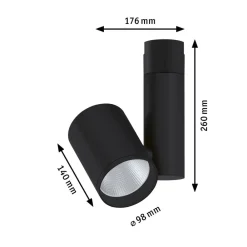 Paulmann Skinnesystem > Zeuz URail Spot 4.000K 39° sort mat