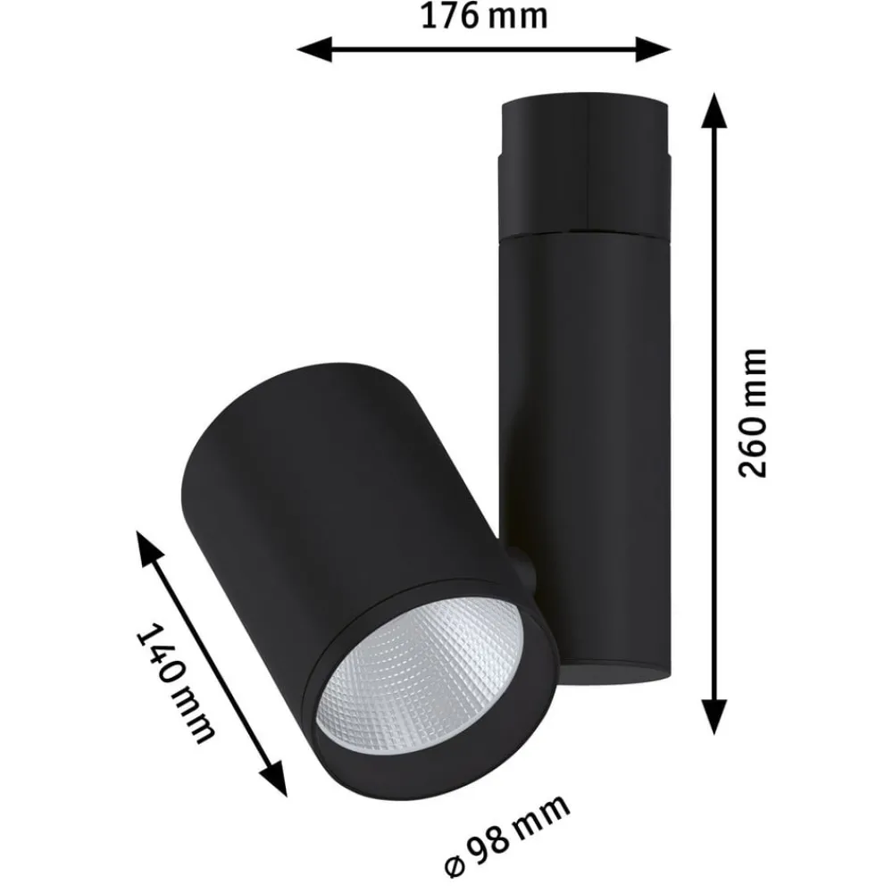 Paulmann Skinnesystem > Zeuz URail Spot 3.000K 39° sort mat