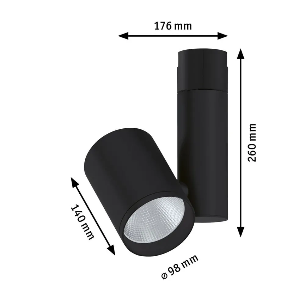 Paulmann Skinnesystem > Zeuz URail Spot 3.000K 39° sort mat