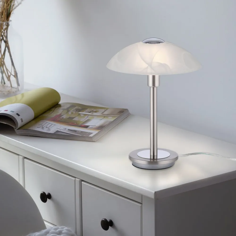 Bordlamper ^ Paul Neuhaus Enova bordlampe, stålfarvet