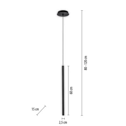 Pendellamper ^ Paul Neuhaus Flute LED-hængelampe 1 lyskilde sort
