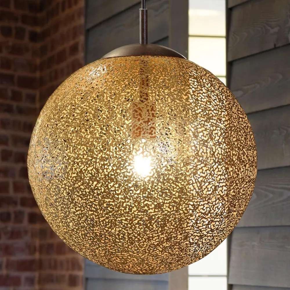 Paul Neuhaus Pendellamper > Greta hængelampe, Ø 40 cm, guldfarvet, metal