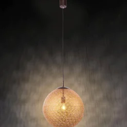 Paul Neuhaus Pendellamper > Greta hængelampe, Ø 40 cm, guldfarvet, metal