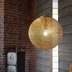 Paul Neuhaus Pendellamper > Greta hængelampe, Ø 40 cm, guldfarvet, metal
